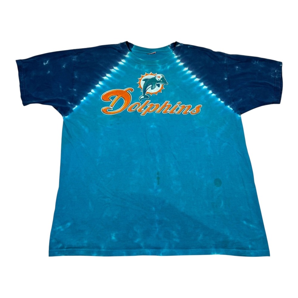 Miami Dolphins Shirt Mens 2XL Blue Green NFL Football Tie Dye Graphic Tee